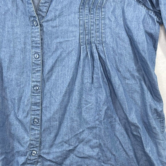 Womens Size XXL Gloria Vanderbilt Cotton & Lyocell Chambray Button Down Shirt‎ - Picture 13 of 15